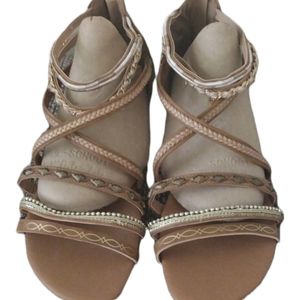 Jellypop gladiator women's strappy sandal brown size 10 m
